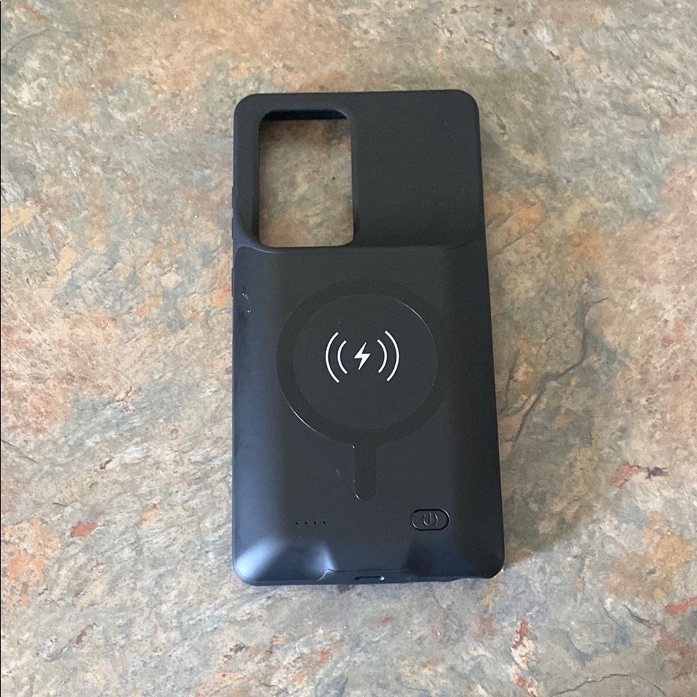Andriod S23 Ultra Black Wireless Charging Phone Case EUC
